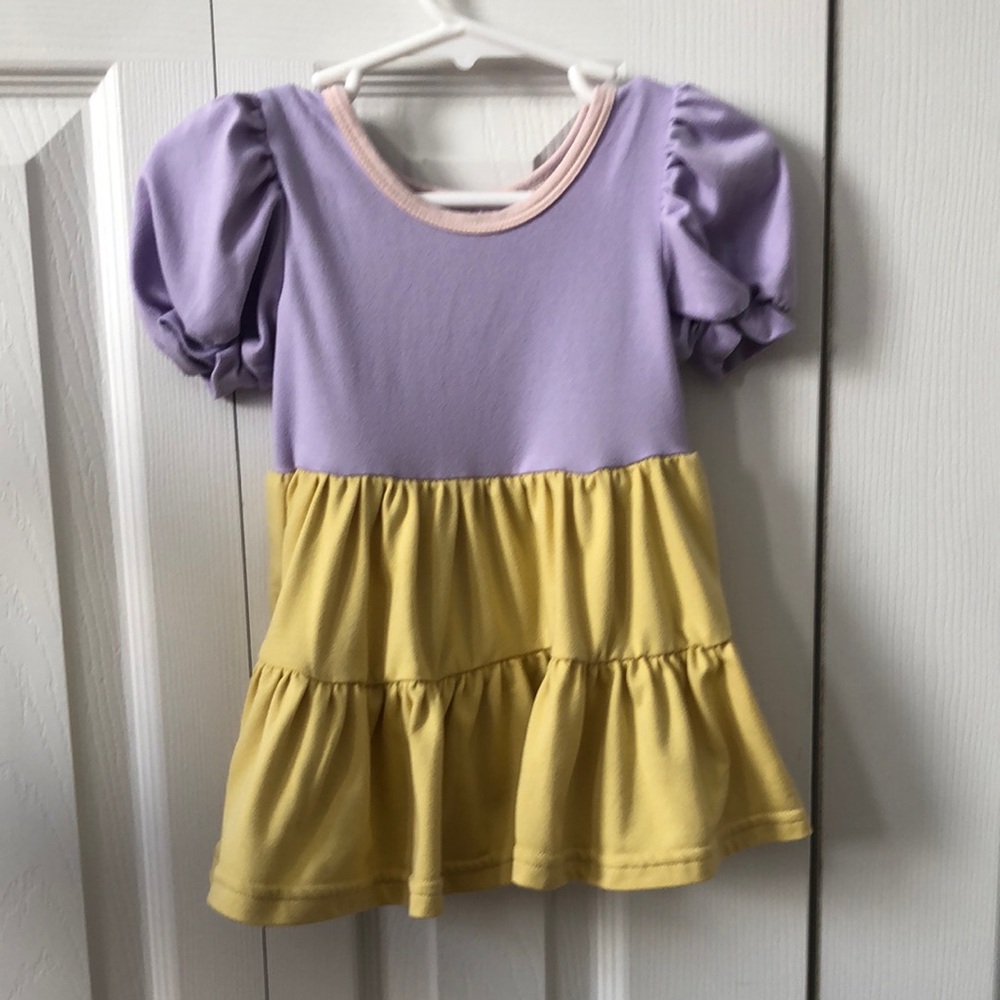 Purple and Yellow Tiered Dress